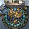 Oceanic Mystery Symbols Round Area Rug Under Office Chairs Bedroom Living Room Home Decor