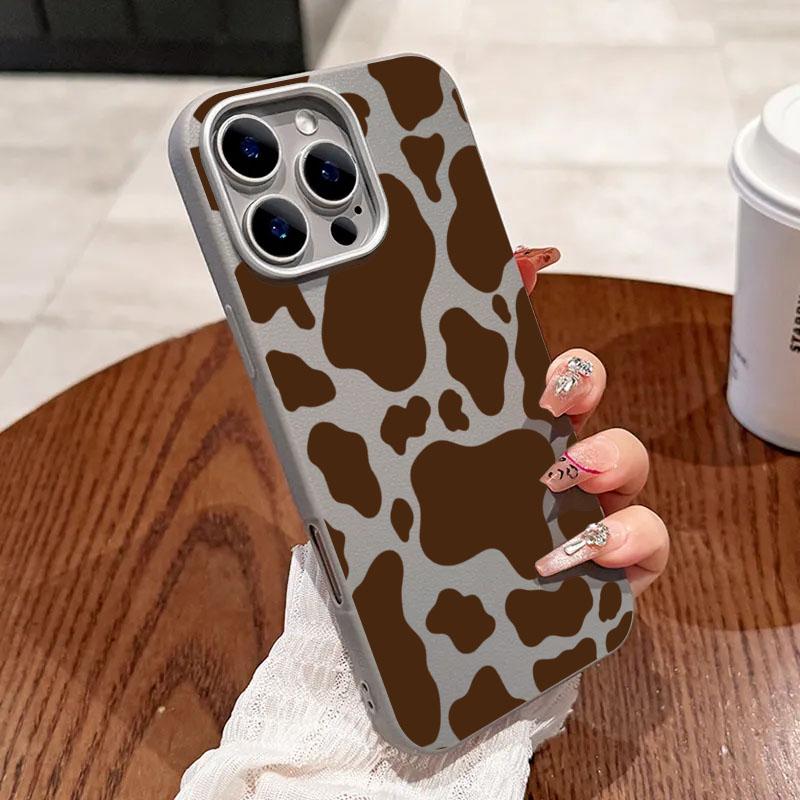 

For Xiaomi Redmi Note 14 4G Case Brown Cow Print Lychee Pattern Phone Case For Redmi Note 13 12 Pro Plus 5G 11 14C 13C 12C Cover Redmi 12C