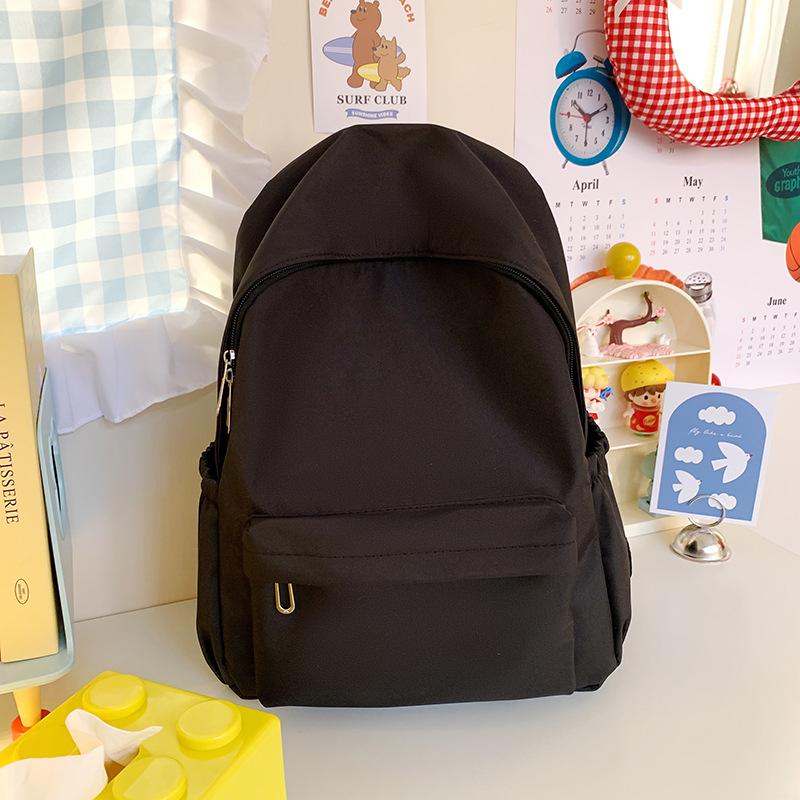 Schoolbag Japanese ins wind solid color schoolbag female versatile simple casual large capacity waterproof girl student backpack backpack