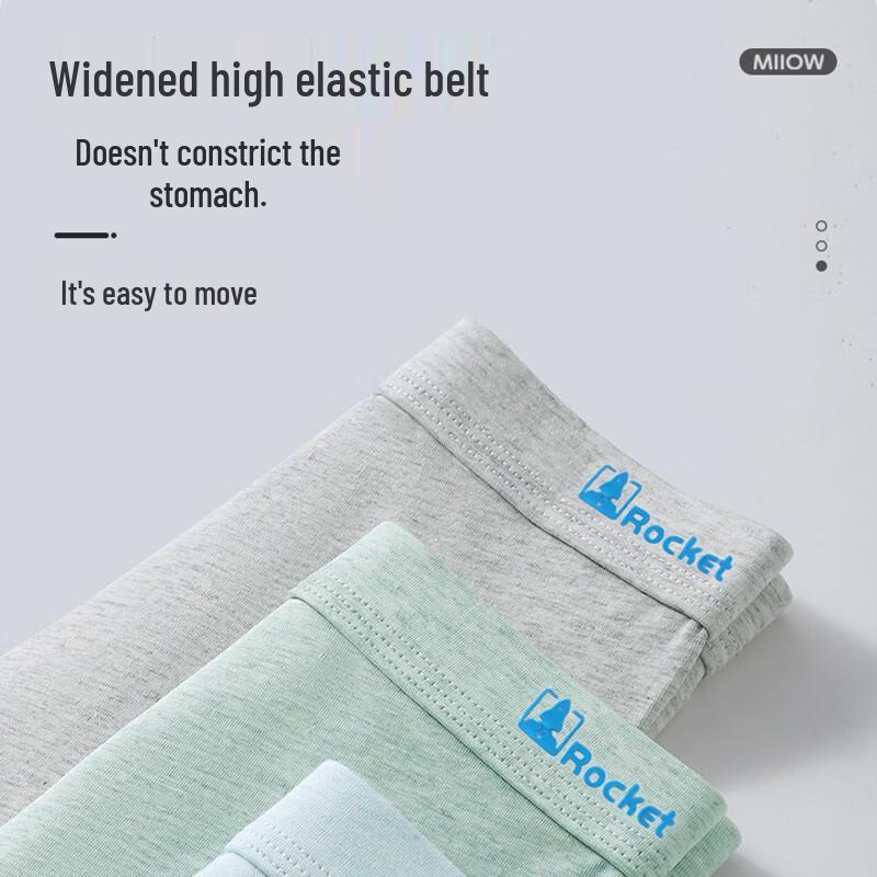 MaoRen Teen Boys' Pure Cotton Antibacterial Boxer Briefs