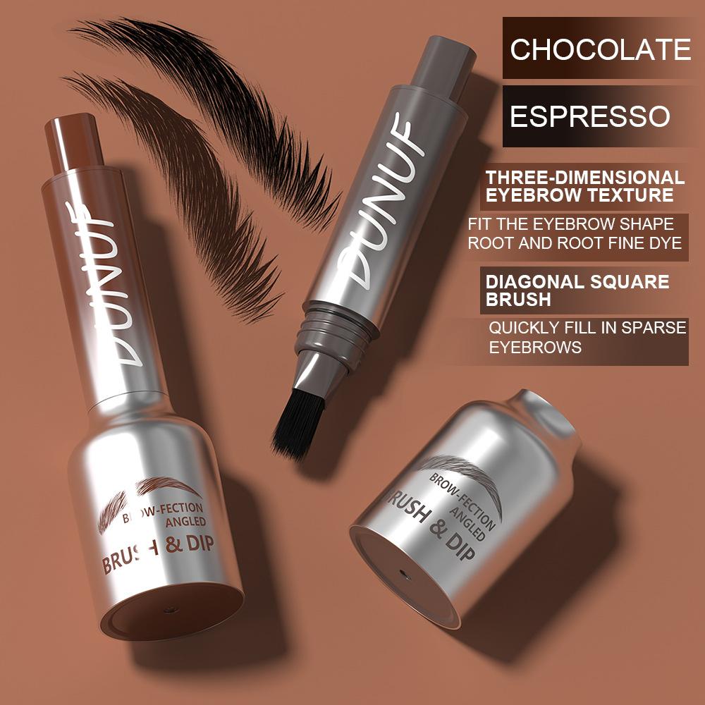 Brow Tint Dye with Brush Applicator – Fine Dye-by-Roots Formula for Long-Lasting, Natural, Fluffy Brows – Waterproof, Smudge-Proof