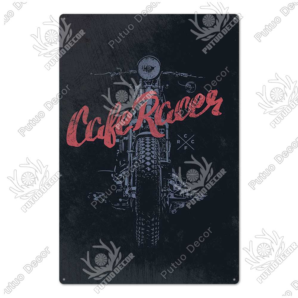 Putuo Decor Cafe Racer Vintage Tin Sign Plaque Metal Wall Art Stickers Garage Man Cave Pub Bar Retro Poster Iron Painting