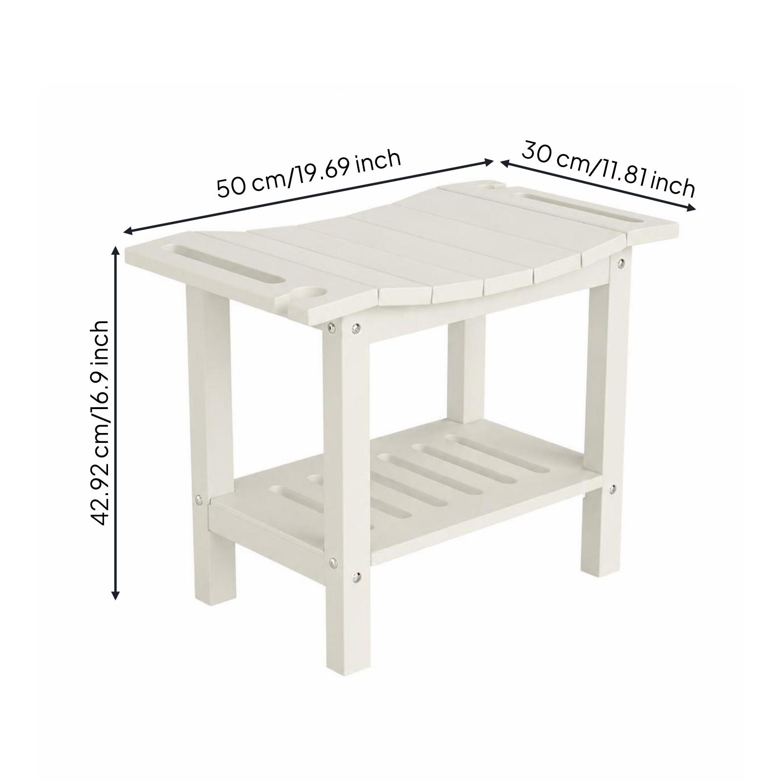 Shower Stool with Storage Shelf Two-Tier