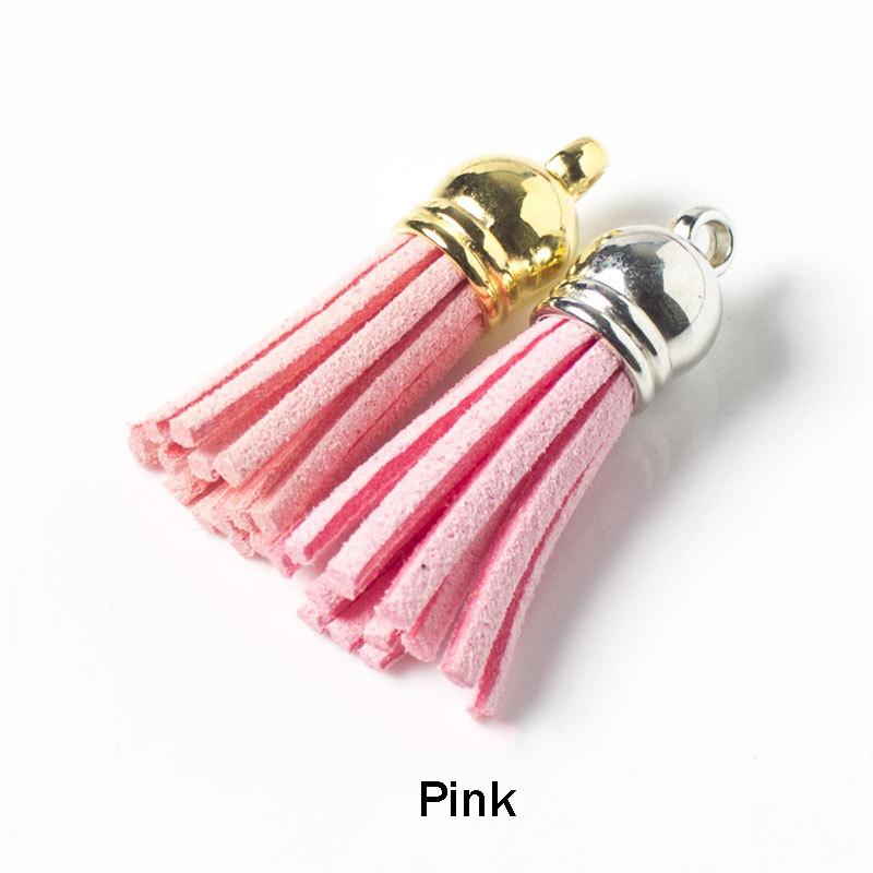 20Pcs/Lot 35mm Leather Tassel for Keychain Straps Jewelry Fiber Fringe Suede Tassel DIY Key Chain Pendants Jewelry Accessories