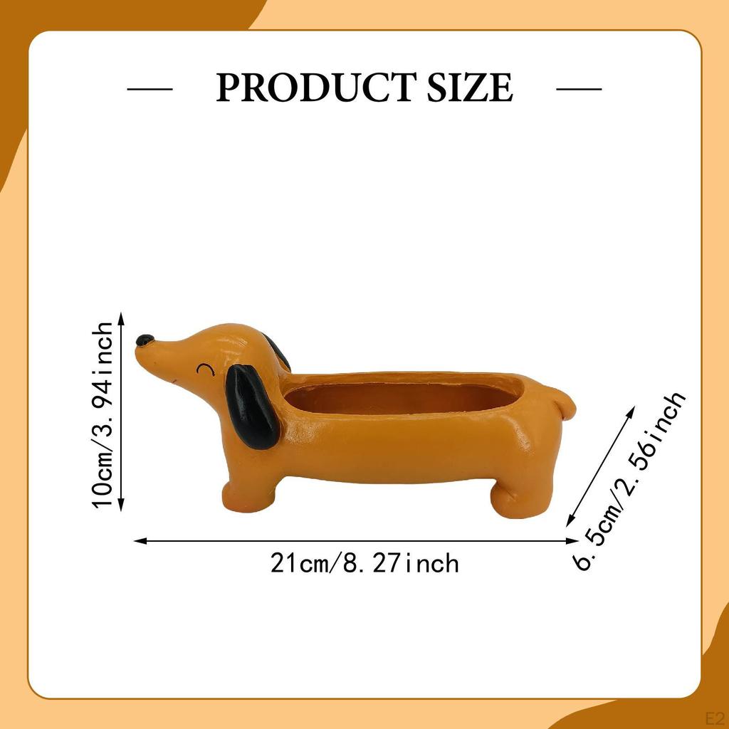 Dackel Pflanzgefäß Blumentopf Zuhause Büro Dekorativ Terrasse Einzigartiges Outdoor-Geschenk Sammlerstücke Wohnen