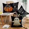 Halloween Pillow Home Fun Square Ghost Pumpkin Party Decoration Pillow Cover