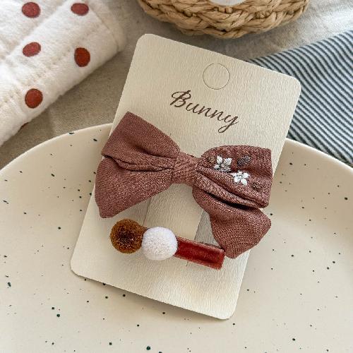 Autumn and Winter Lace Embroidery Bow Children's Hairpin Cute Girl Hair Ring Head Rope Girl Headdress Hair Accessories