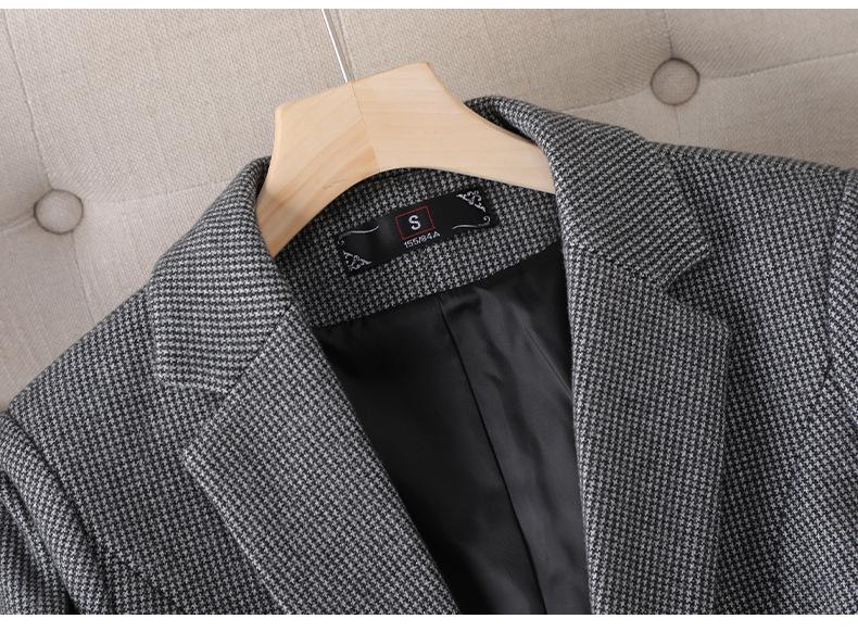 Women's Houndstooth Suit Jacket - Stylish, Versatile, Casual Top for Spring and Autumn