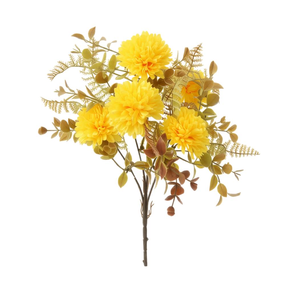 Artificial Fall Flower Arrangement with Pompon Chrysanthemums and Filler for Tabletop Vase Home Decor