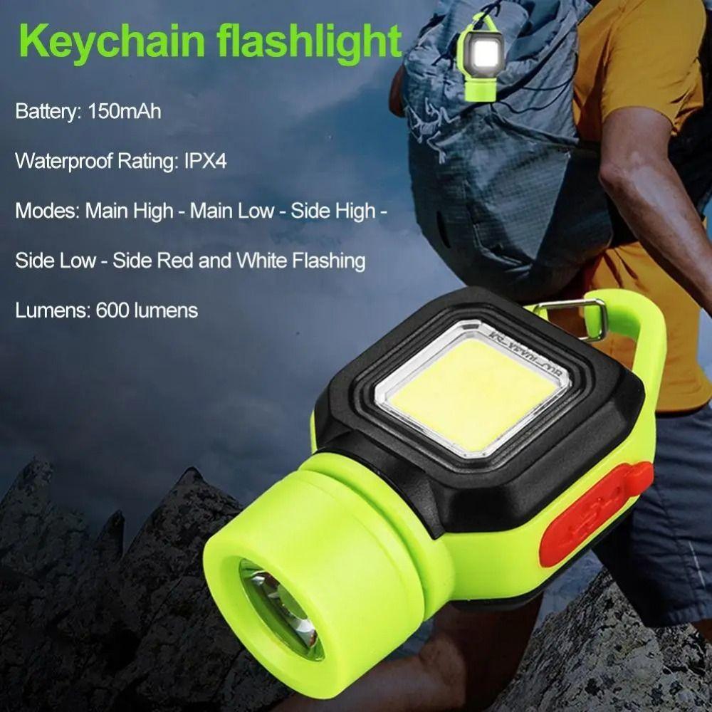 Lightweight Design Keychain Lamp High-Brightness COB USB Charging Flashlight  Daily Travel