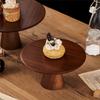 AEE4-Elegant Wood Cake Stand - High Footed Dessert Display Plate For Cakes Cupcakes And Pastries Perfect For Weddings