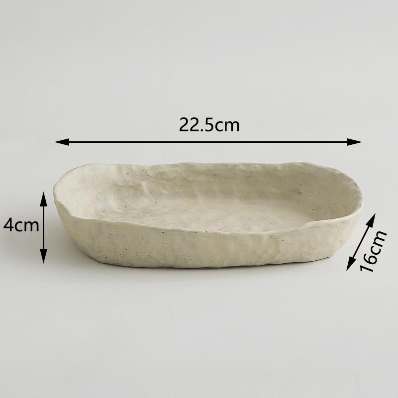 Creative Irregular Dishes and Plates Sets Vintage Hand Pinch Texture Tableware Feature Hotel Dinner Plates Dessert Bowl Home