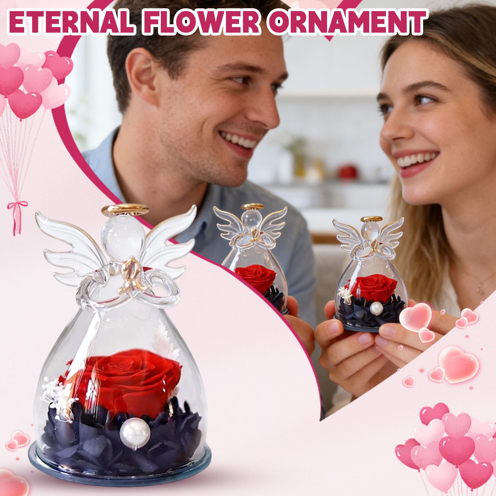 

Glass Dome Eternal Flower Gift, Eternal Rose Gift Love, Decorative Ornament one size білий