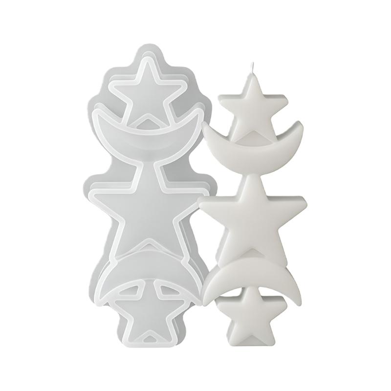 

Sun Moon Star Silicone Mold Food Grade Silicone Easy Demolding for Making Candle Soap Home Decoration Resin Casting