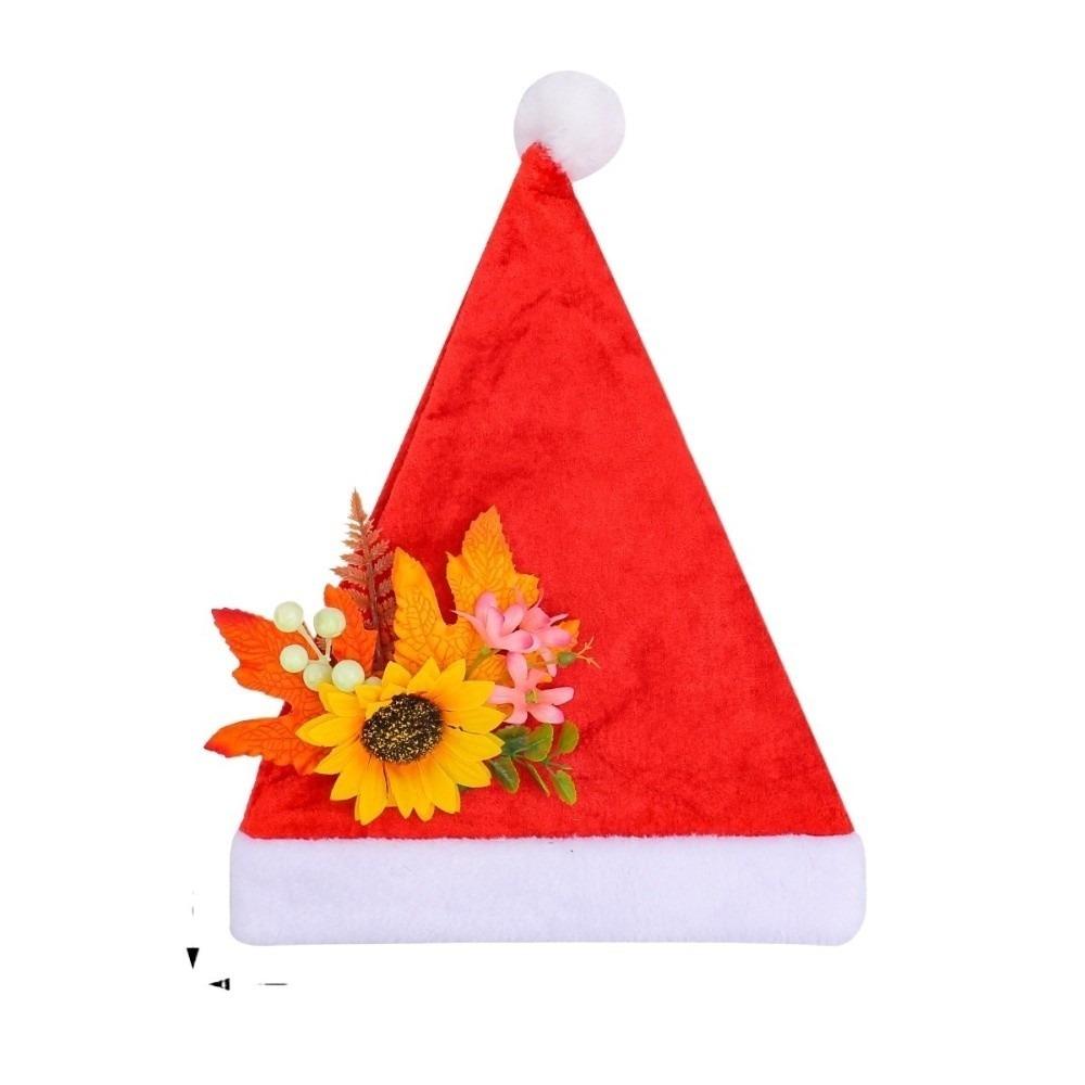

Цветочная шапка Санта-Клауса, шапка на Рождество со снежинкой, милая плюшевая рождественская шапка, рождественские украшения Style D