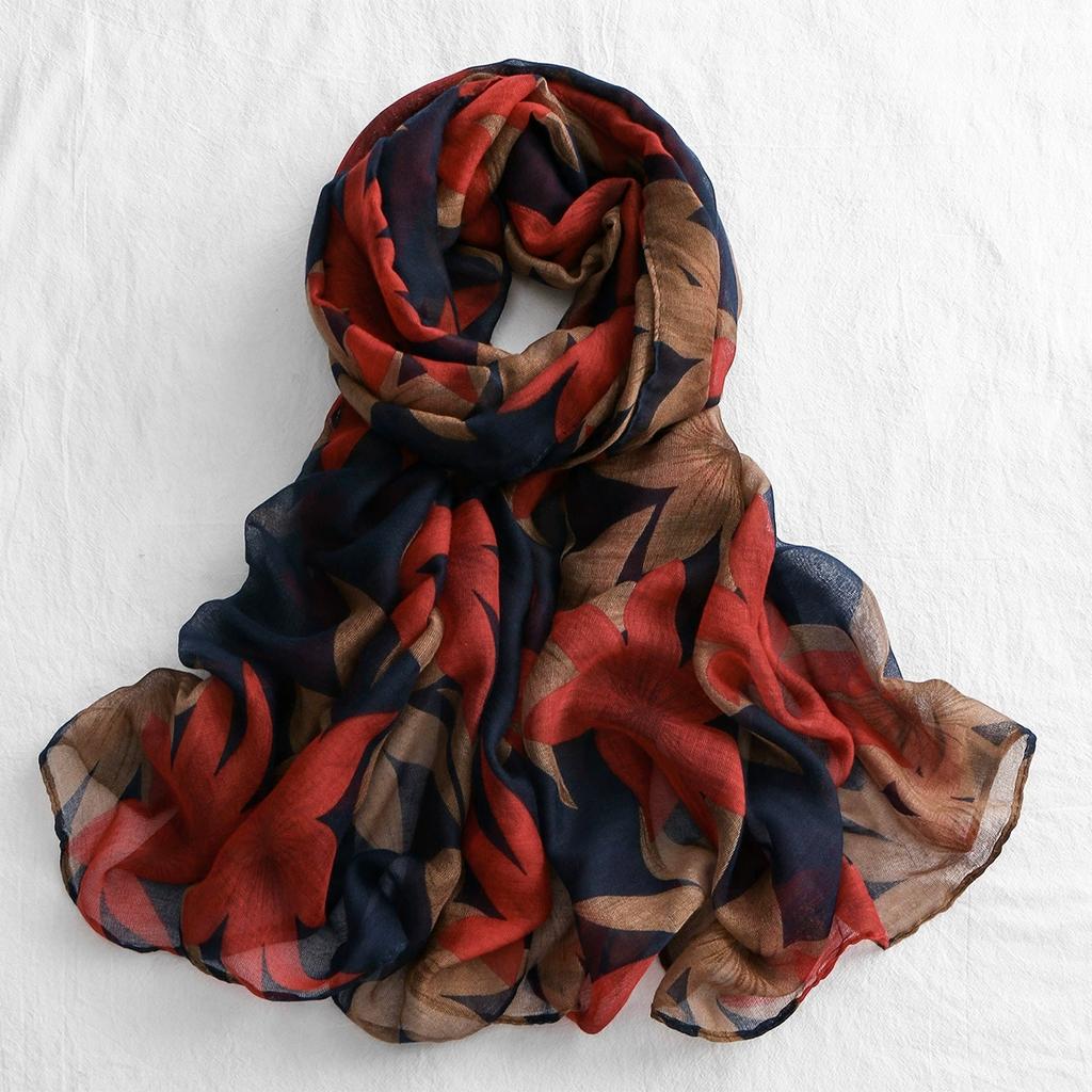 Vintage Ethnic Printed Hijab Soft Long Shawl For Muslim Women Lady Wraps Headband Turban Fashionable Accessories