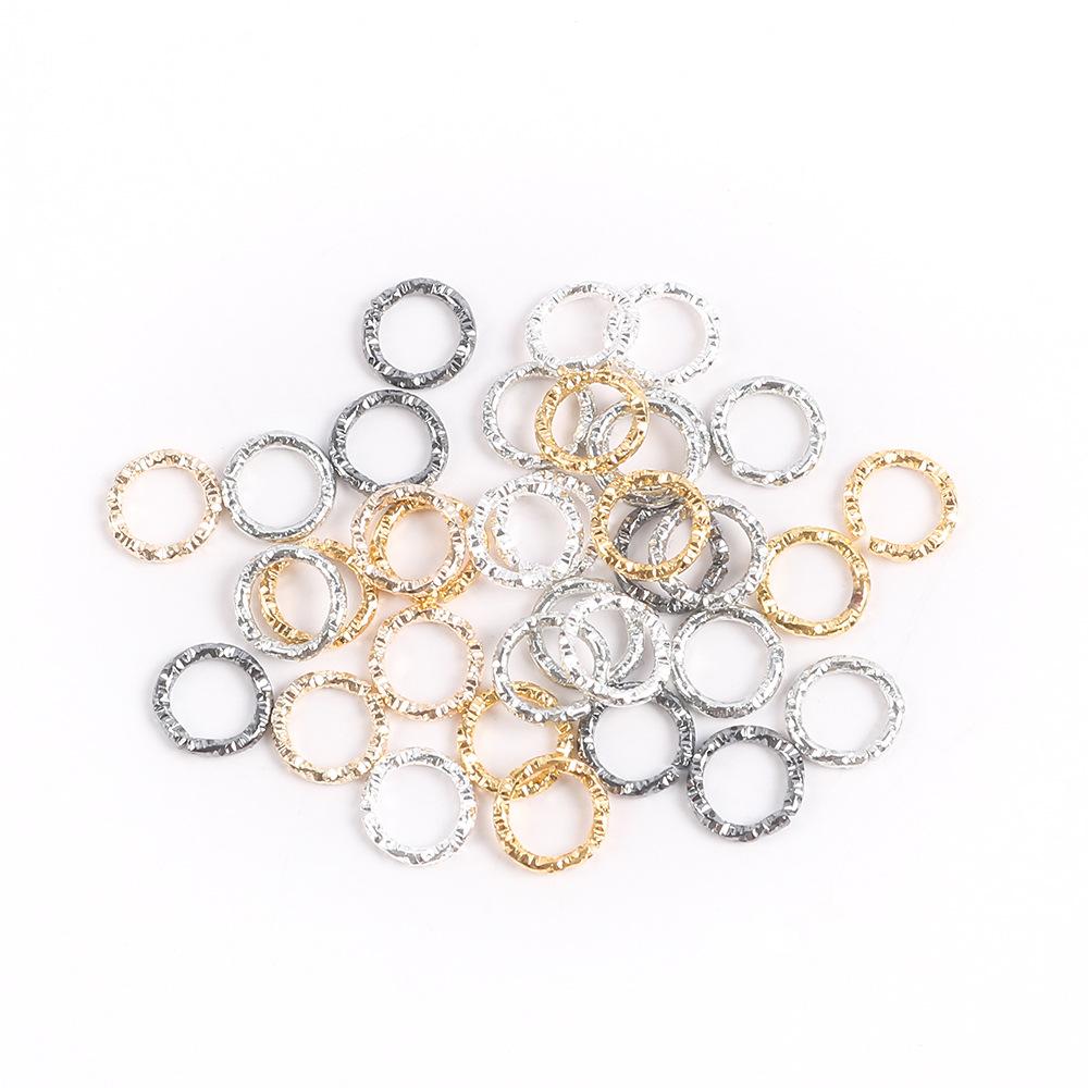 100pc Diy Jewelry Findings Textured Jump Rings Metal Connectors for Craft Making Jewelry Supplies