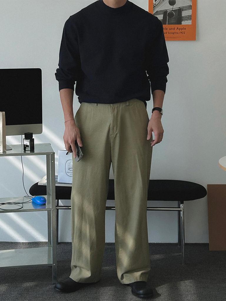 Herrenschwarzer Rollkragenpullover im Hongkong-Stil, Slim Fit, einfarbig, warme Strickware für Herbst/Winter