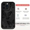 Black Butterfly Groove Phone Case for iPhone 14/15/16/17 Pro Max