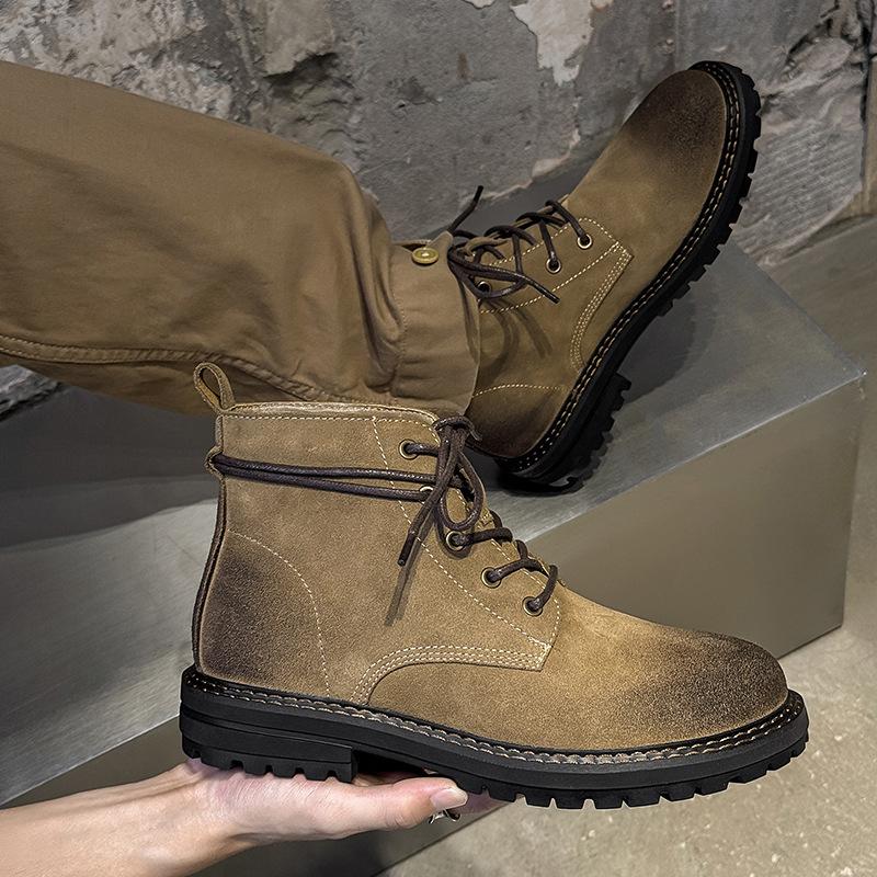 Men's shoes 2026 Spring and Autumn men's boots workwear boots retro American men's outdoor wear-resistant short boots