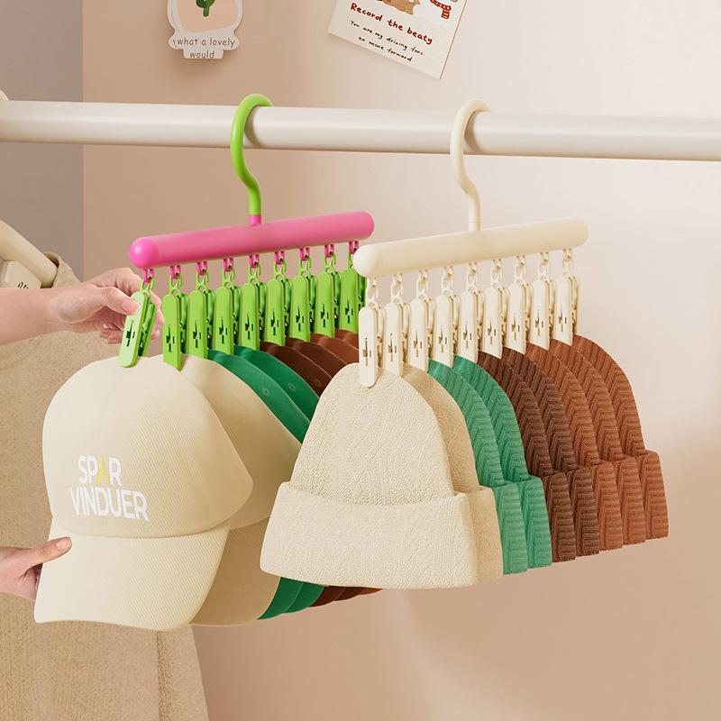 Multifunctional Plastic Clothes Drying Rack with No-Trace Clips for Underwear and Socks