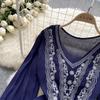 Floral Embroidery Spring Loose Blouse Elegant Bohemian Design Long Sleeve Ladies Fashion  Summer Casual Shirt