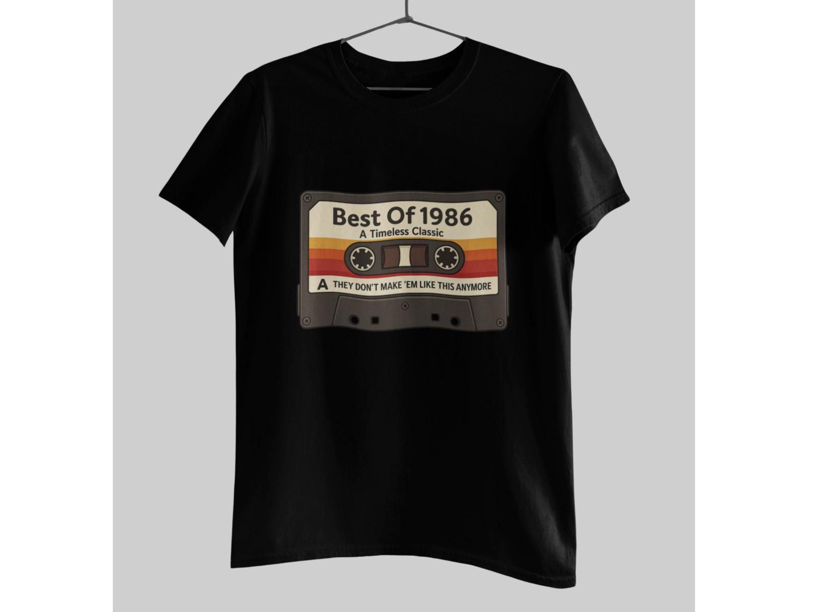 Best Of 1986 Shirt Retro Cassette Tape 40th Birthday Timeless Classic Tee XXXL