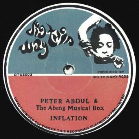 

7inch Record PETER ABDUL, ABENG MUSICAL BOX - Inflation / Inflation Dubwise DTWS003 Dig This Way 2020 Italy Reggae, Ska & Dub
