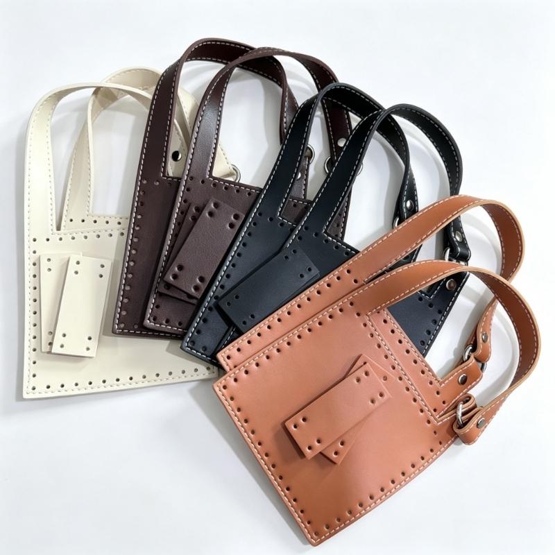 DIY PU Bag Replacement Panel Set with Top Carry Grip and Sewing Ready Edges for Custom Bag Making and DIY Use