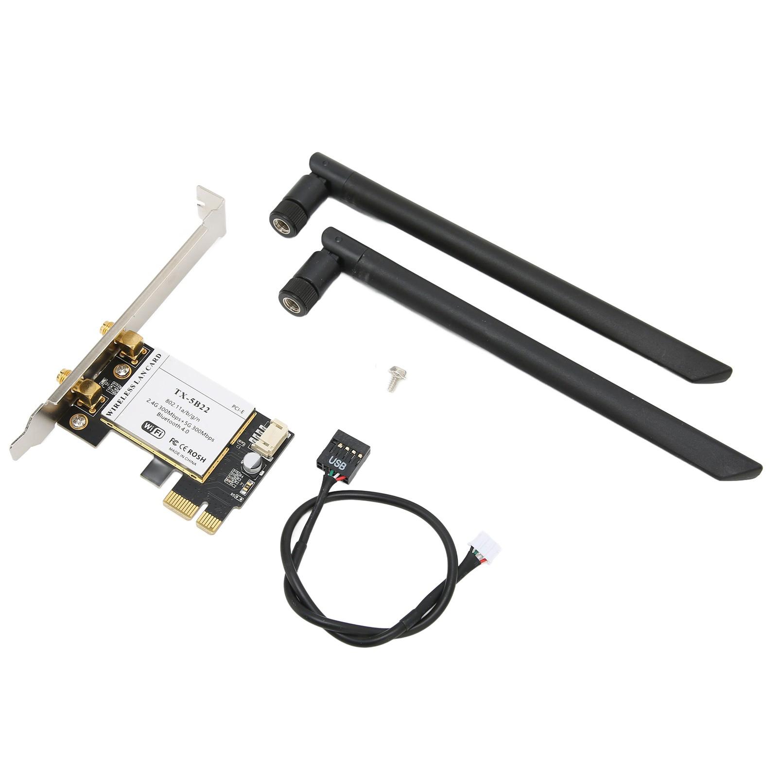 

Бездротова Інтернет-карта 2,4 ГГц, 5 ГГц, 300 Мбіт/с, висока швидкість передавання, чорна PCIE-карта бездротового Інтернету