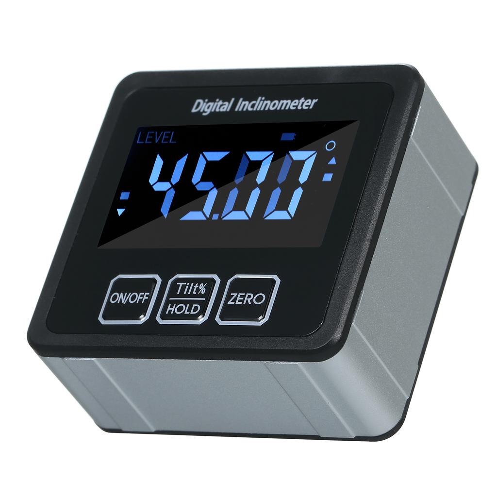 Aluminum Alloy Shell 4*90 Degrees  Measuring Range Digital Inclinometer for Carpentry   Building   Automobile