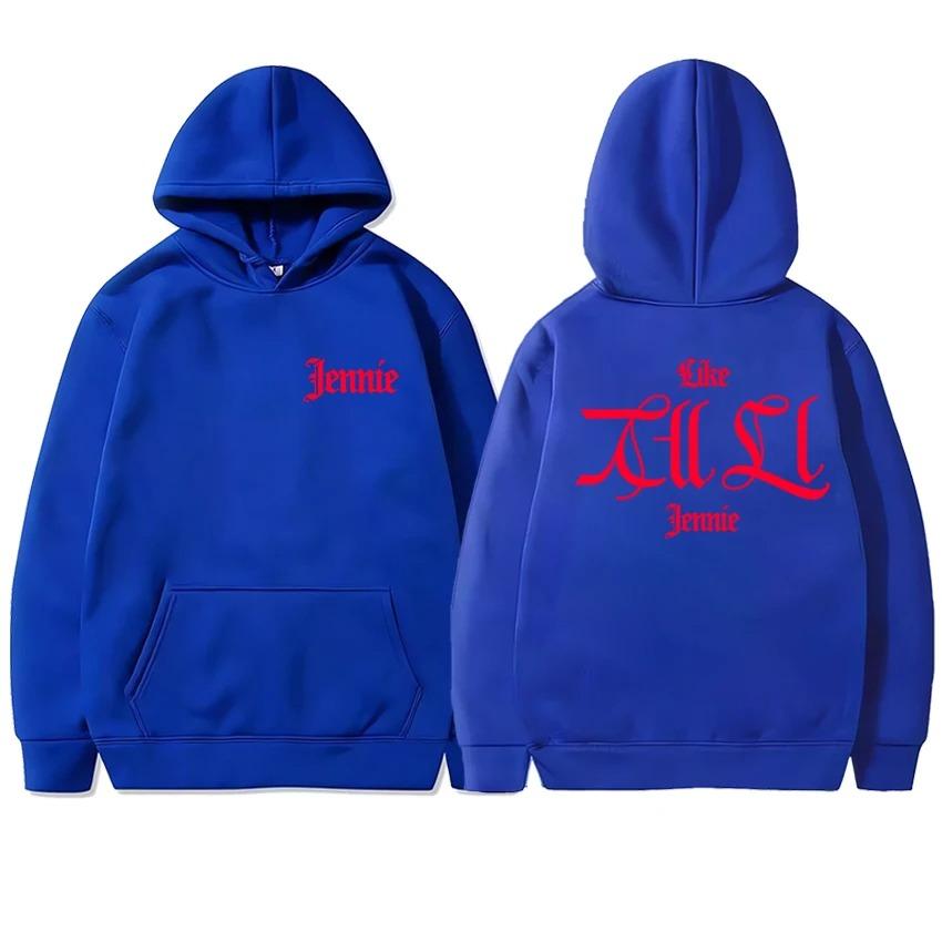 2026 Nieuw in Zoals JENNIE Ruby Album Single Dubbelzijdig Bedrukte Hoodie Unisex Mode Y2k Pullover Mannen Vrouwen Fleece Sweatshirt