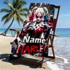 Custom Name Personalized Superhero Print Beach Towel, for Trip Camping Beach Party Home Decor, Birthday Gift for Family & Friends