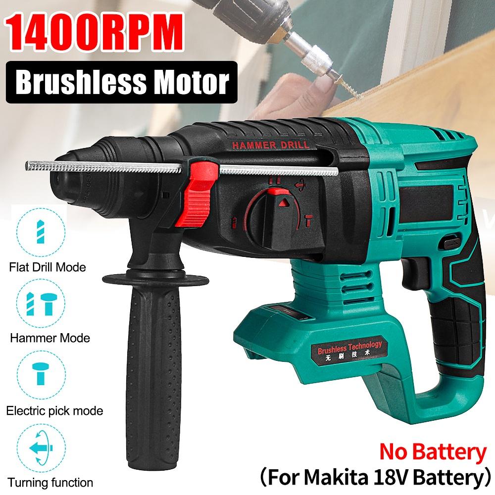 Multifunction Cordless Brushless Electric Rotary Hammer Rechargeable Electric Hammer Power Drill for 18V Battery New