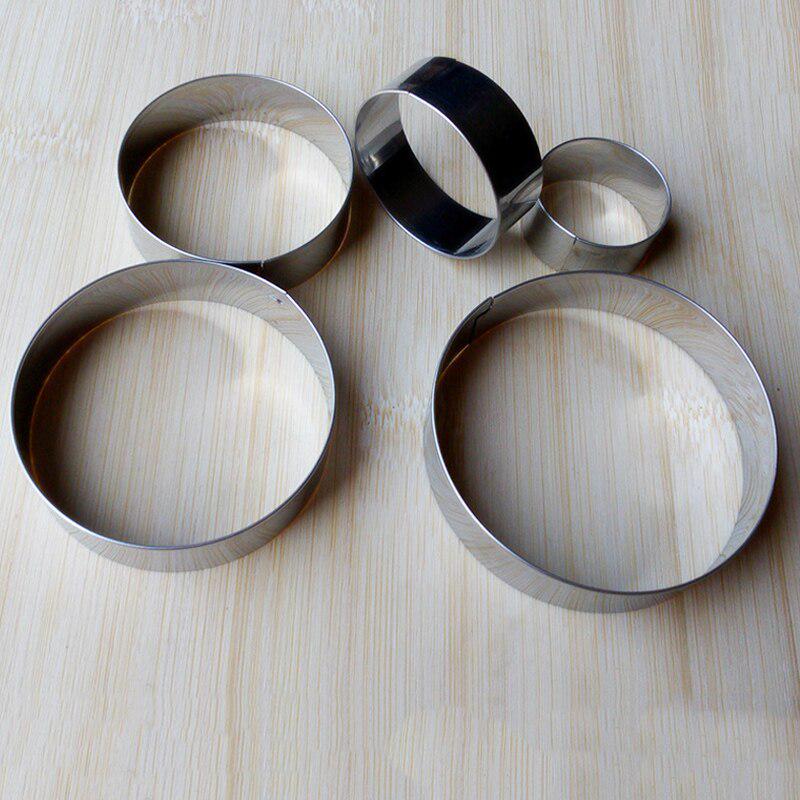 5 bucăți/set din oțel inoxidabil, cerc rotund, formă pentru prăjituri, mousse, inel pentru prăjituri, instrument de patiserie