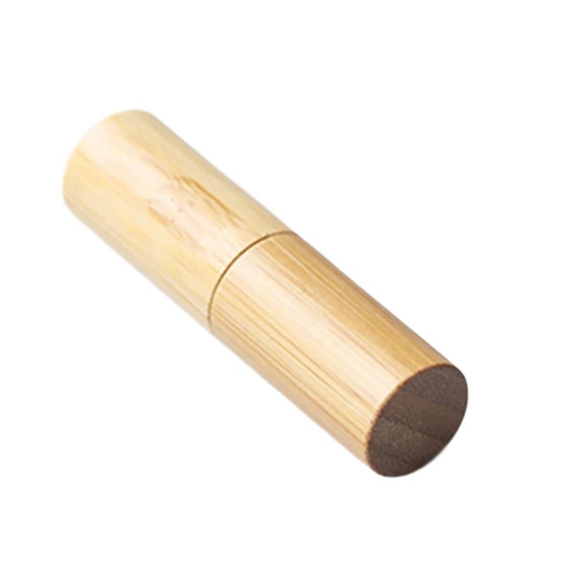 5pcs Empty Natural Bamboo Lipstick Tubes Friendly Cosmetic Containers Lip Gloss Storage for Lip Balm and Makeup