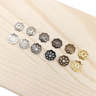High Quality Jewelry Findings End Cap For Jewelry Making Hollow Flower DIY Bead Caps 300Pcs 6mm Metal Connectors