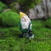 Weather Resistant Resin Figurine Mini Gnomes Figurine Welcome Gnome Garden Statue Small Fade Lawn Decor Dwarf Ornament for Fairy Garden Flower Pot,