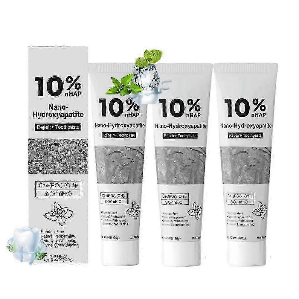 25-26 10%nHAP Nano Hydroxyapatite Toothpaste Fluoride-Free Enamel Repair Whitening Toothpaste, Cool Mint Fresh Breath