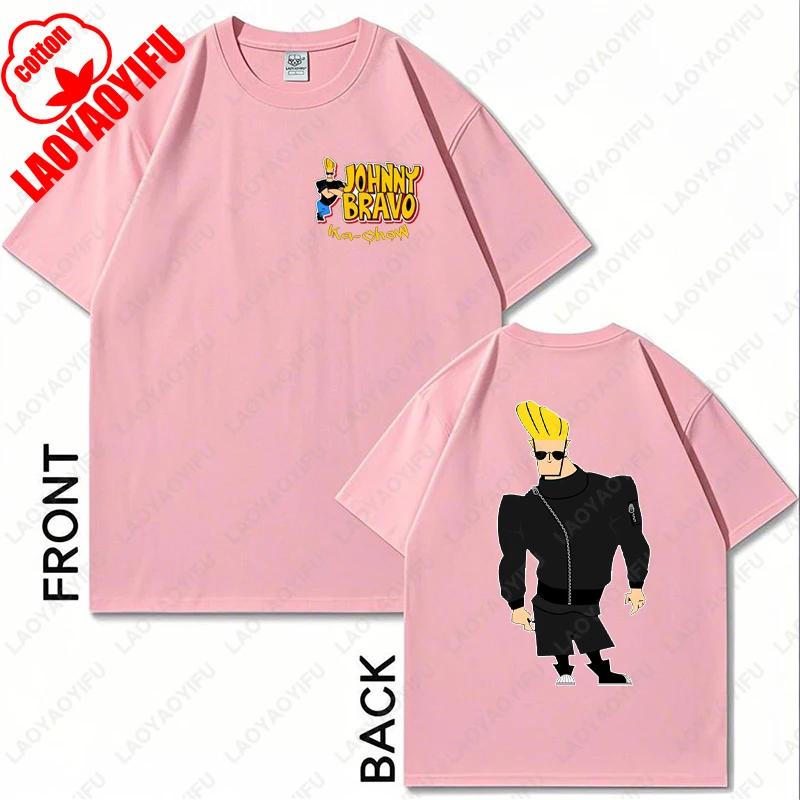Johnny Bravo Fitness Graphic Shirt Retro Unisex Cotton Funny Teeshirt Casual Wear Birthday Present 80s 90s Hipster Adult Tops