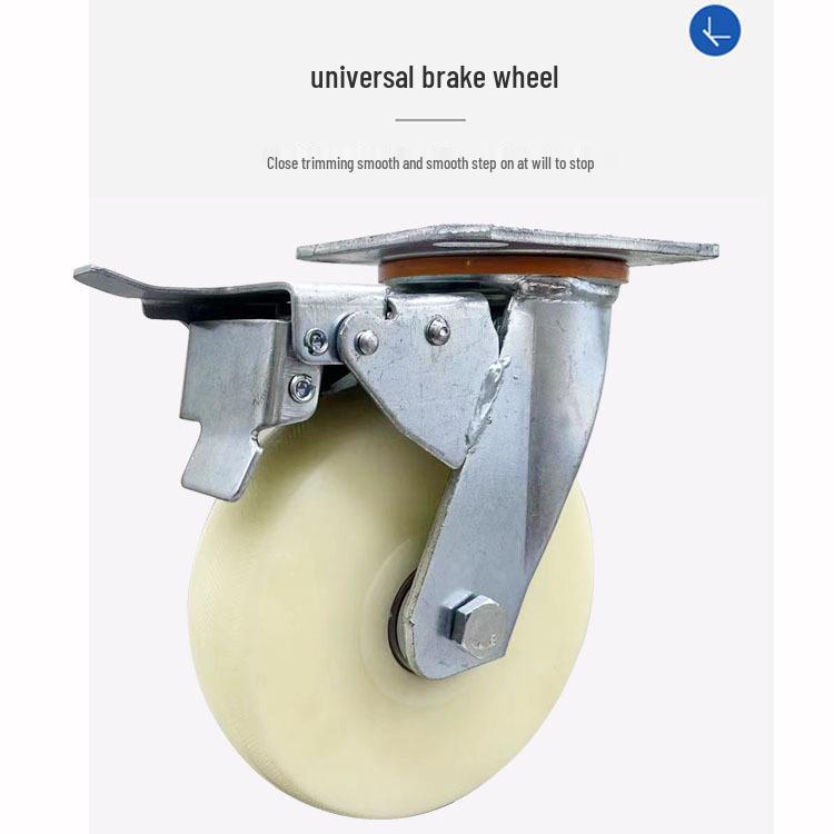 Heavy-Duty Nylon Casters - 4", 5", 6" Swivel, Directional & Brake Trolley Wheels, Wear-Resistant