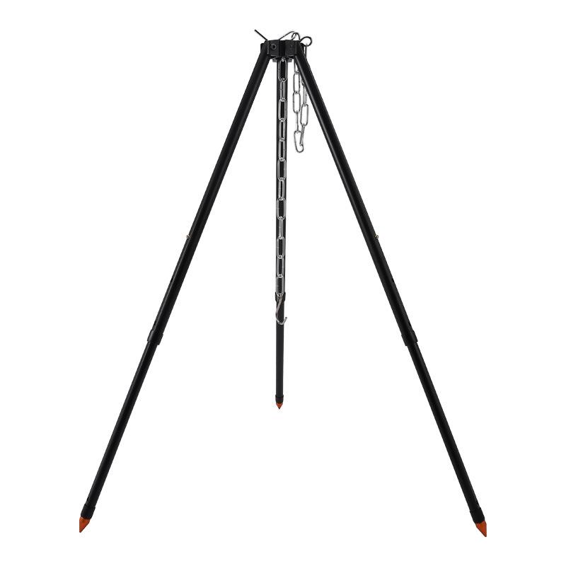 Adjustable Camping Tripod Reinforced Aluminum Alloy Construction Pot Stand with 3 Height Settings for Stable Camp Cooking