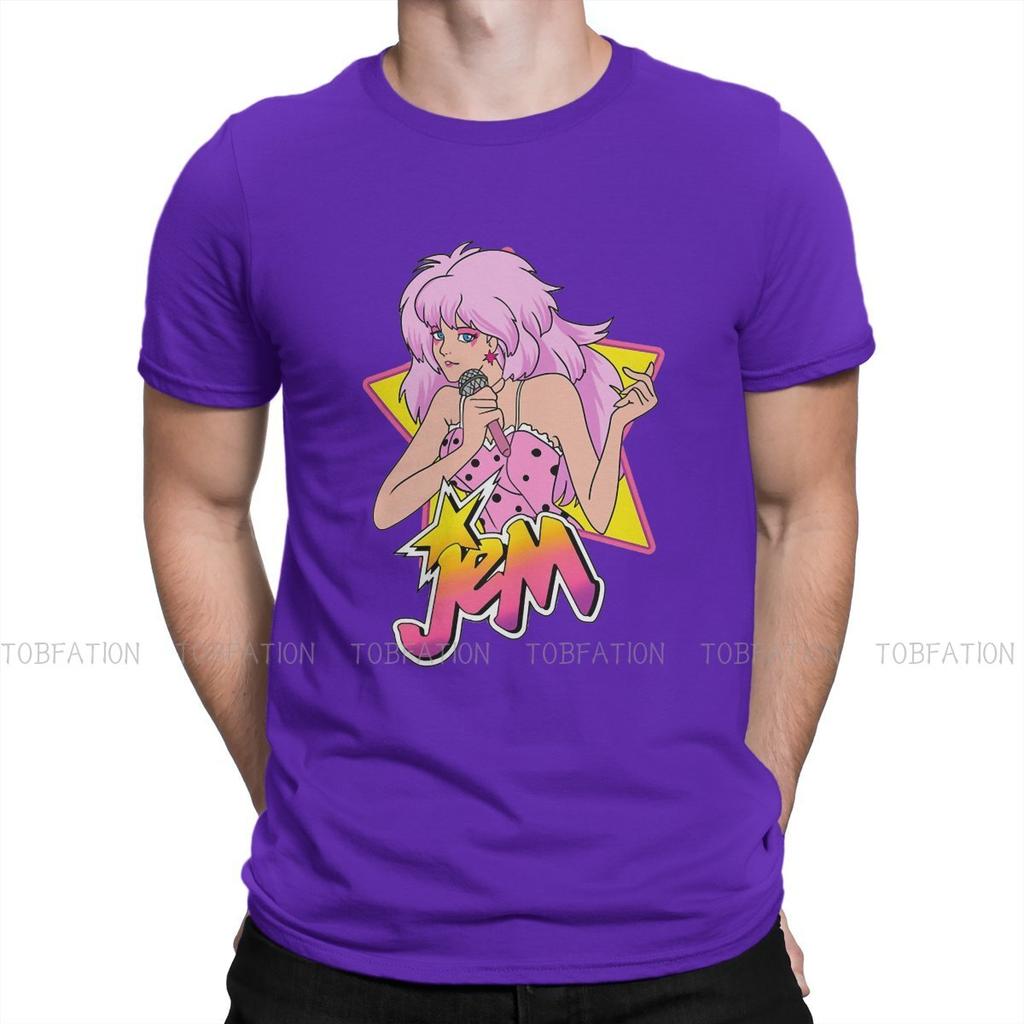 Jem and the Holograms Rockstar Tshirt Graphic T Shirt Punk Hot Sale 100% Cotton O-Neck Men's Streetwear