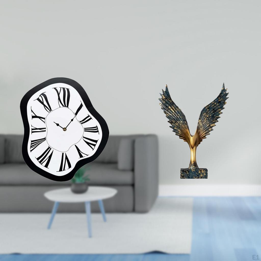 Acrylic Creative Melting Wall Clock Sculpture Unique Decorative Resin Statue Distorted Luxury Feng