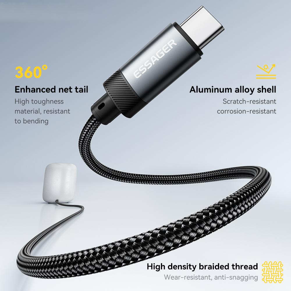 ESSAGER ES-YP22 Type-C To 3.5mm Audio Adapter Cable for Phones/Tablets Reversible Connector