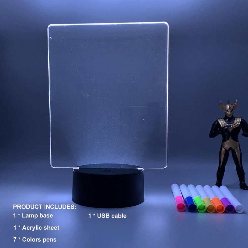 Creative Led Night Light Note Board Message Board With Pen USB Power Decor Night Lamp Message Board 3D Lights