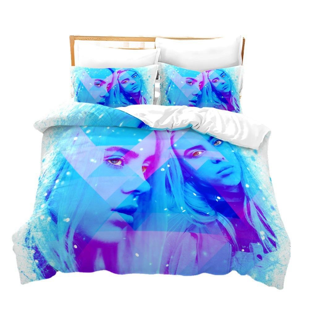 Dreiteiliges Heimtextil-Quiltset Vierteilig 3D-Digitaldruck Charakter Billie