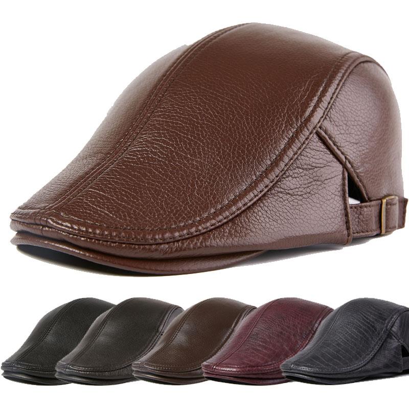 

Мужской весенне-осенний кожаный берет из овчины для отдыха на открытом воздухе