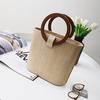 Fashion Woven Beach Solid Wood Handbag All-match One-shoulder Messenger Female Bag