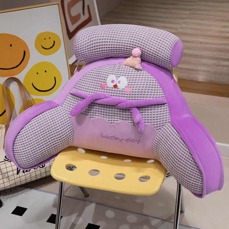 Waffle Ice Silk Dopamine Expression Office Chair Waist Backrest Bedside Cushion Bedroom Waist Pillow